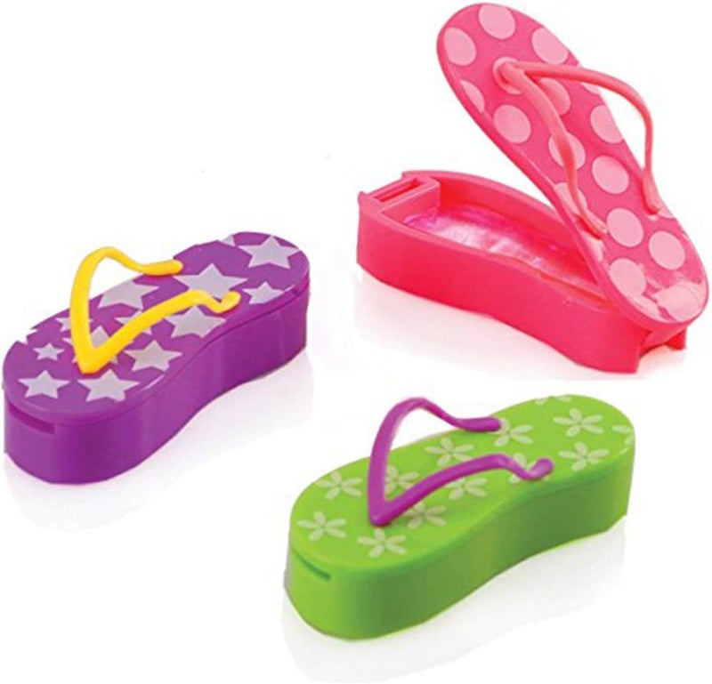 Set of 3 Lip Glosses Novelty Lip Balm 3 Colours of Flip Flops Fun Balm and Gloss perfect for Girls