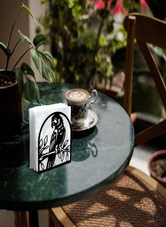 DOODLREAM Parrot on Branch Decorative Black Metal Napkin Holder for Table, 4.9" x 5.3" x 1.9" Parrot Bird Standing Napkin Holder for Home Kitchen Restaurant Picnic Party Coffee Bar Room - Image 5