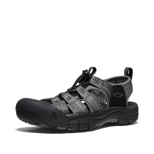 Keen صنادل مائية مغلقة للرجال من كين نيو بورت H2، أسود/رمادي فولاذي، 9.5 US - Image 1