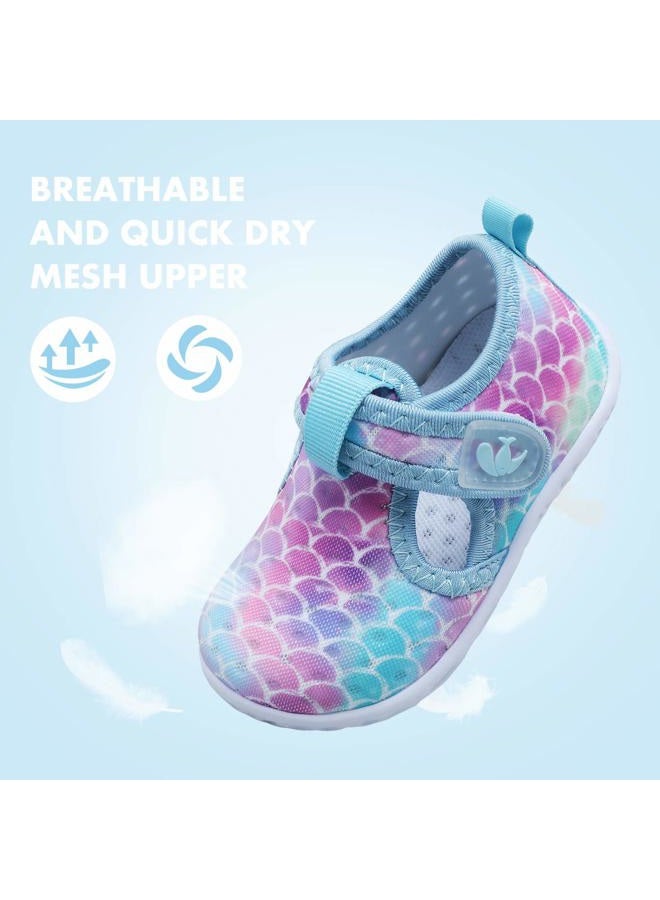 FEETCITY Baby Boys Girls Water Sport Shoes Barefoot Kids Aqua Socks Quick-Dry Beach Swim Pool Shoes, B Mermaid Scale, 12-18 Months - Image 5