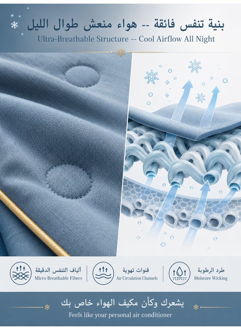 بطانية صيفية حريرية بحواف دانتيل - لتنظيم الحرارة وراحة قابلة للغسل - Image 5
