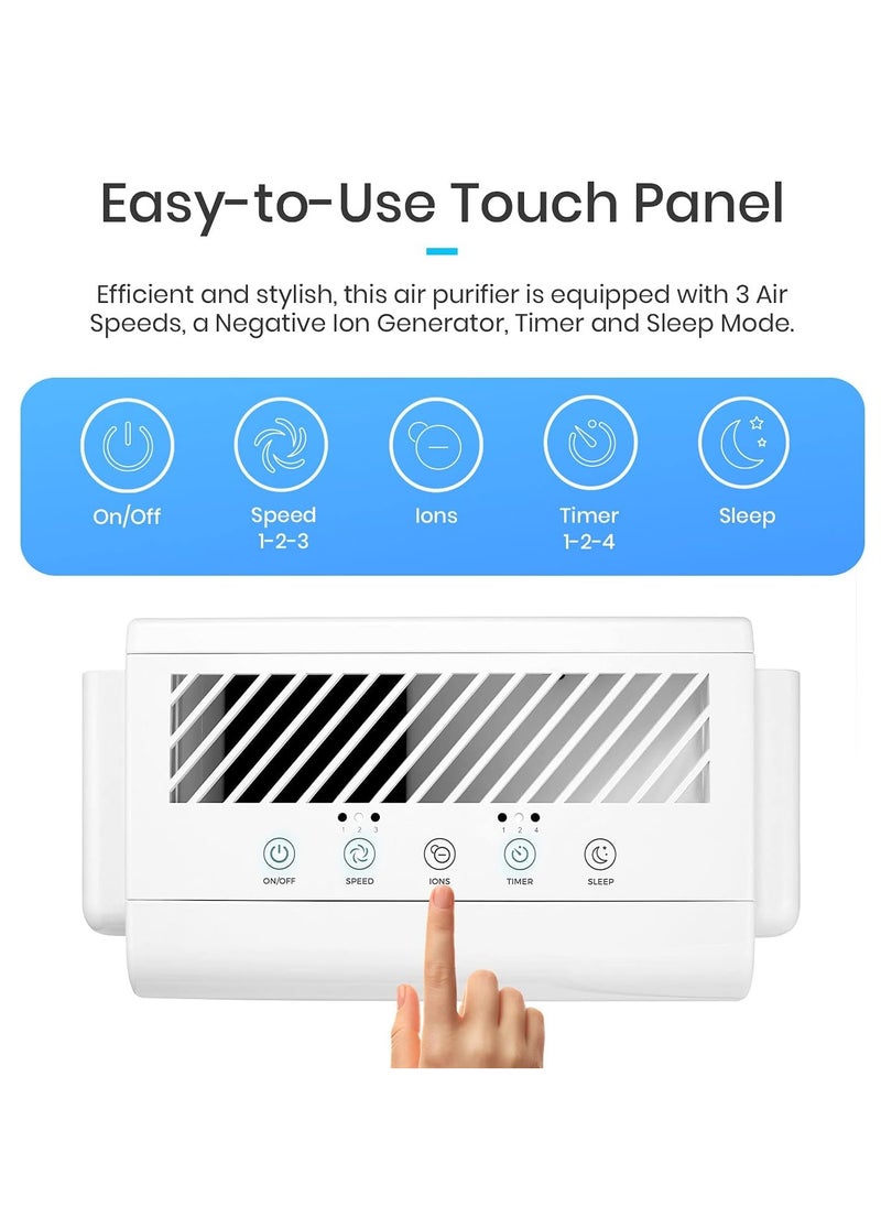Pro Breeze Air Purifier for Home 5-in-1 with True HEPA Filter Active Carbon Negative Ion Generator - Dust Pollen Pet Hair Hay Fever Cooking  - Image 2