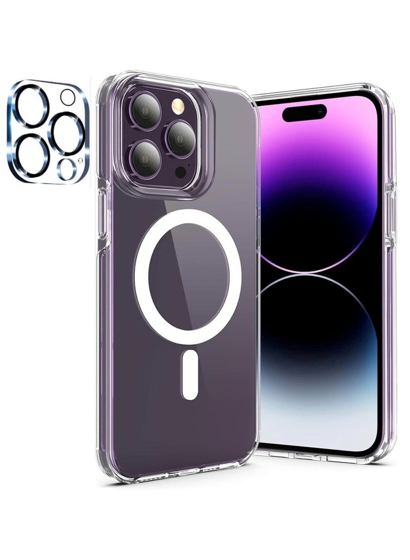 Wireless Charging Case Cover and camera protection For iPhone 14 Pro Max - Clear