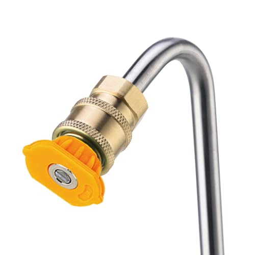 M MINGLE Stainless Steel Pressure Washer Gutter Cleaner Attachment, Angled Extension Wand for Gutter Cleaning, 5 Nozzle Tips, 1/4 Inch Quick Connect, 13 Inch - Image 5