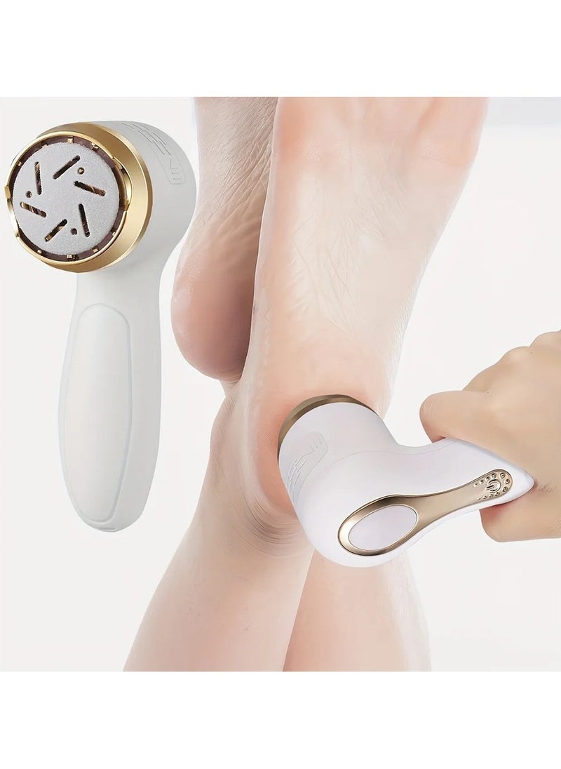 VIO Electric Callus Remover for Feet Pedicure Tools with 2 Coarse Fine Roller Grinder Scrubber USB Rechargeable Portable Spa Pedicure Foot File Care Perfect for Hard Cracked Dry Dead Skin (White  - Image 1