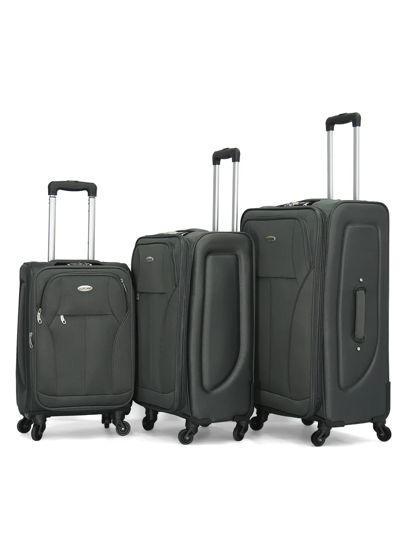 جيوردانو Giordano Softside  Luggage Trolley 3 PCS Set ,Grey