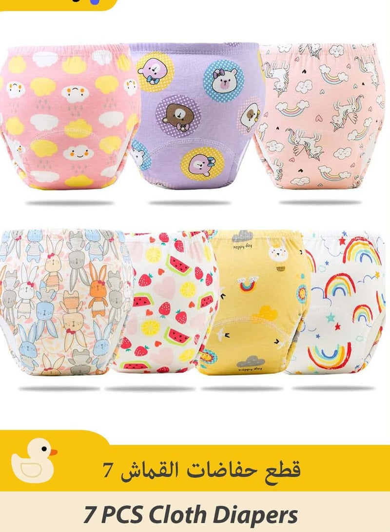 Anmi 7 PCS Baby Potty Training Pants for Girls & Boys, Breathable 6-Layer Cotton Training Underwear, Absorbent Learning Pants (Girls, Size 110) - Image 1