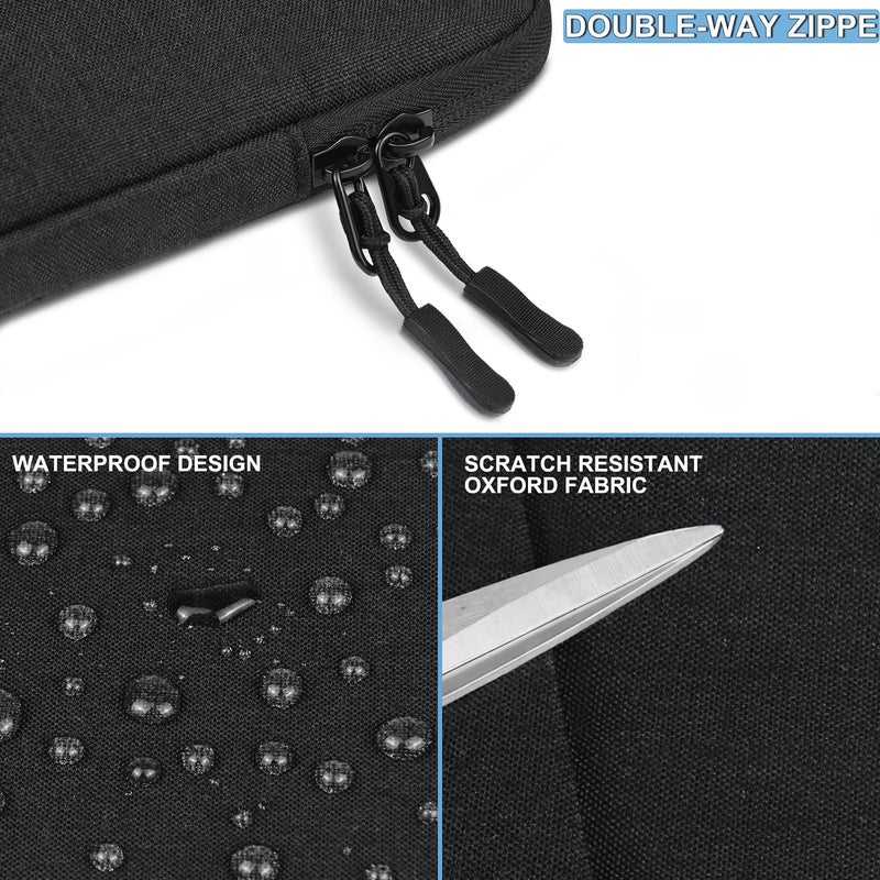 Naukay Laptop Sleeve Case 13.3 inch, Shockproof Protective Computer Cover with Accessories Pocket, Portable Laptop Bag Compatible with MacBook Air/Pro 13-13.3 inch, Compatible for MacBook Pro 14 inch, Black - Image 5