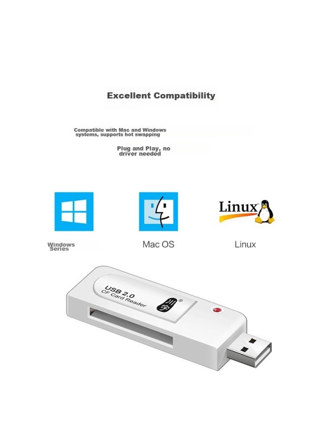 Chuanyu Usb 3.0 Standard Cf Card Reader, Compatible With Dslr Cameras/industrial-grade Cnc Machines, Specialized For Cf Storage Cards - Image 4