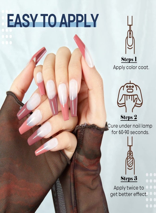 modelones Gel Nail Polish Set, 6 Colors Nude Pink Blue Red Gel Polish Set All Seasons Nail Art Soak Off DIY Home Salon Nail Gifts for Women Girls - Image 5