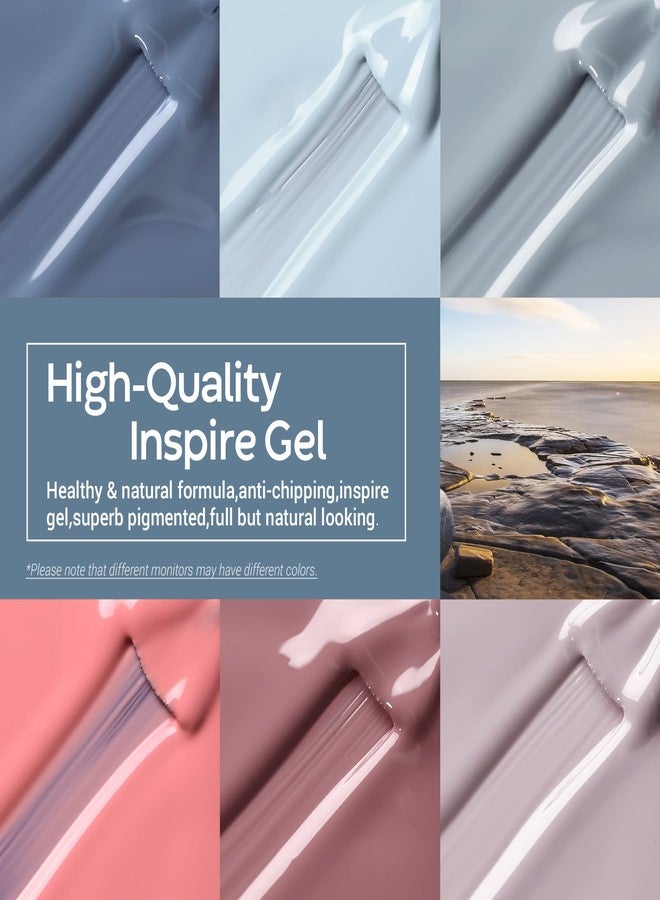 modelones Gel Nail Polish Set, 6 Colors Nude Pink Blue Red Gel Polish Set All Seasons Nail Art Soak Off DIY Home Salon Nail Gifts for Women Girls - Image 4