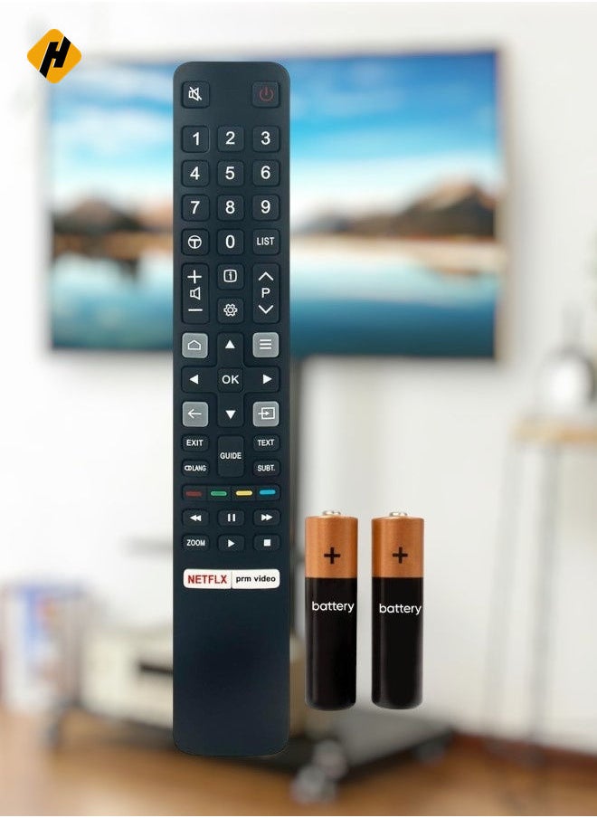 HuHa - Replacement Remote Control RC802NU YUI1 Fit for TCL 4K TV 32ES570F 32S5200 32S5400A 32S5400AF 32S5400AFK 32S5400AK 32S6200 40S5200 40S5400A 40S5400A S62000 43C635 43P635 43P638 43P735 50C635 with battery - Image 1