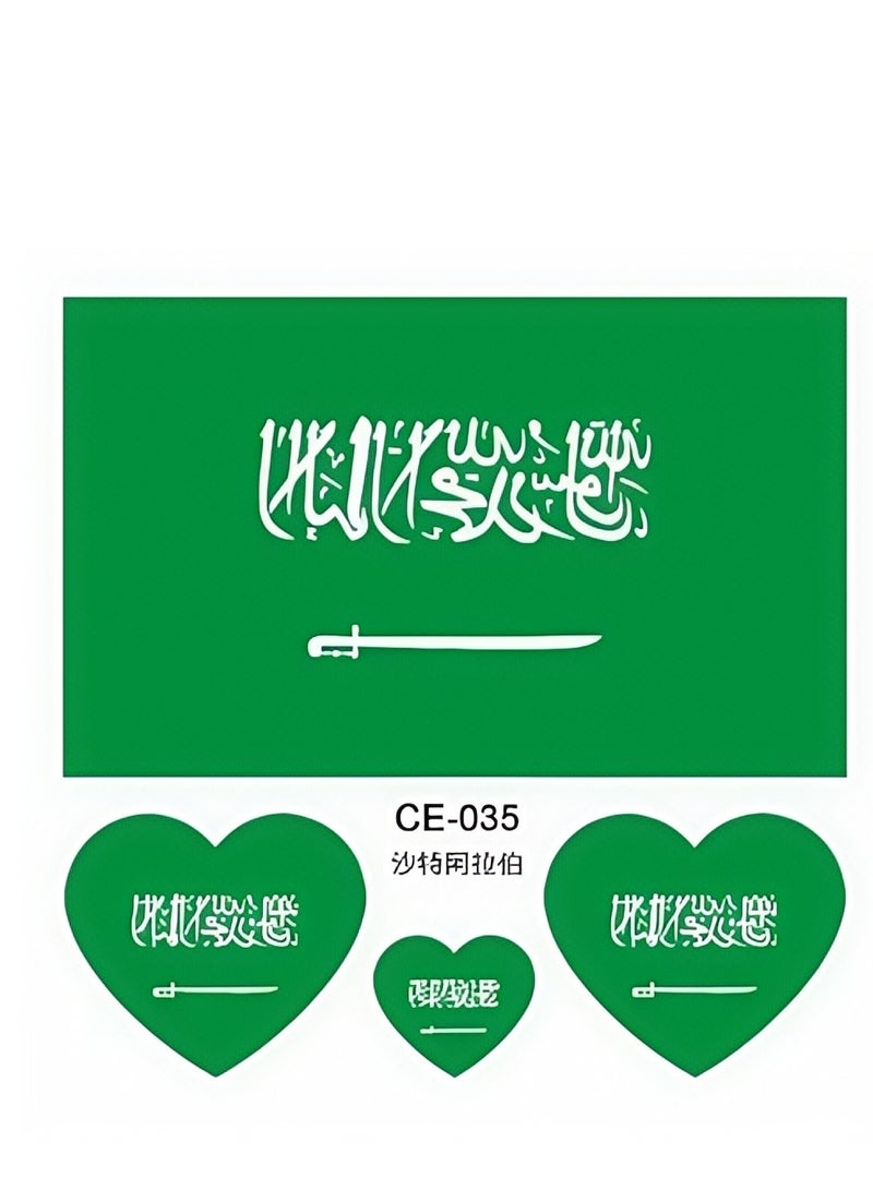 Reelyo Saudi National Day - Celebrating Saudi National Day, Saudi Arabia Flag Face Stickers, Waterproof Tattoo Stickers - Image 1