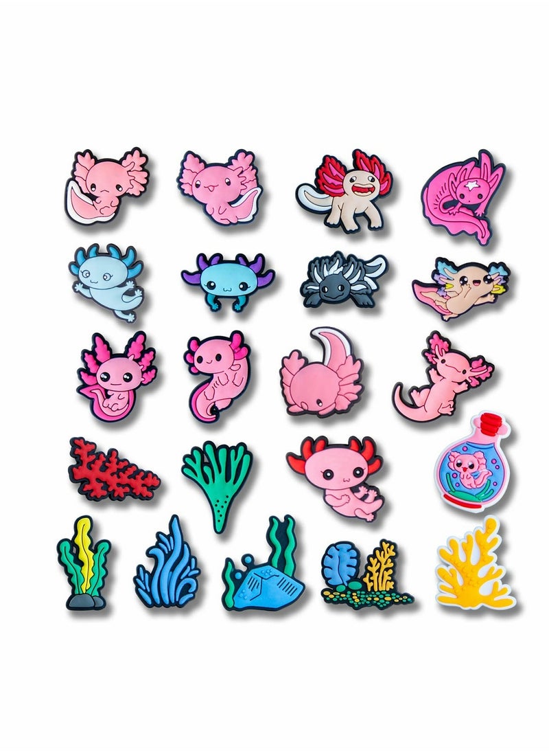Excefore Shoe Decoration Charms 30 Pcs Cute Axolotl Girls and Boys Shoes Charms Party Gifts Teens Accessories Charms  - Image 1