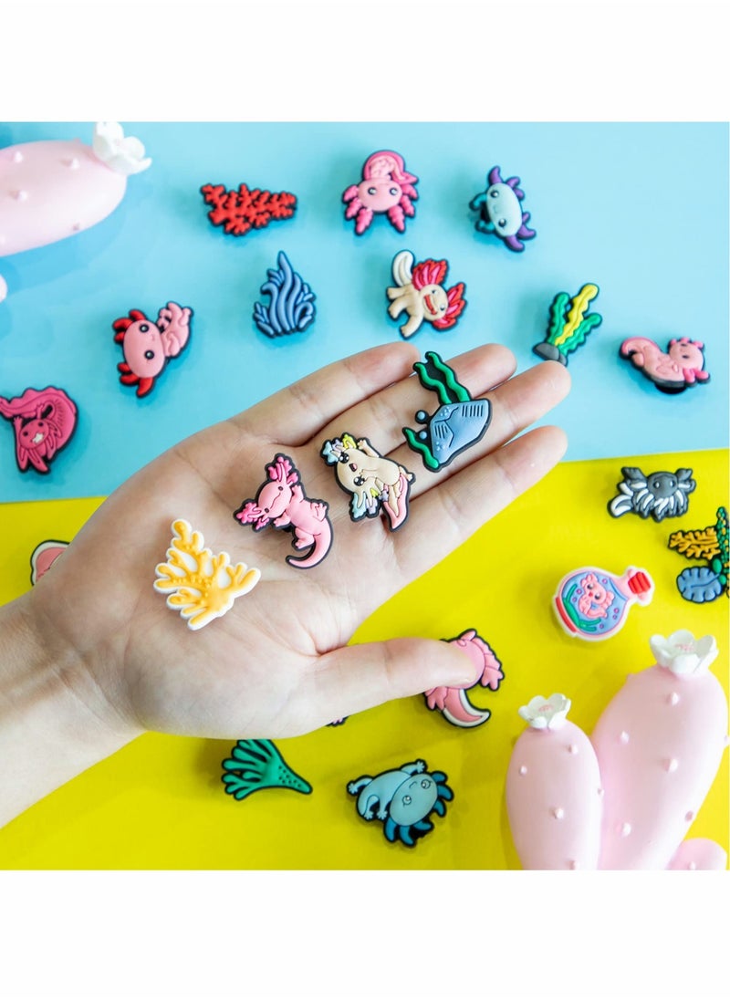 Excefore Shoe Decoration Charms 30 Pcs Cute Axolotl Girls and Boys Shoes Charms Party Gifts Teens Accessories Charms  - Image 3