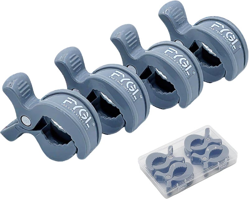 FYGL Universal Stroller Clips | 4PCS Multiuse Fasteners for Pram Toys, Sun Shades, and Blankets - Grey - Image 1