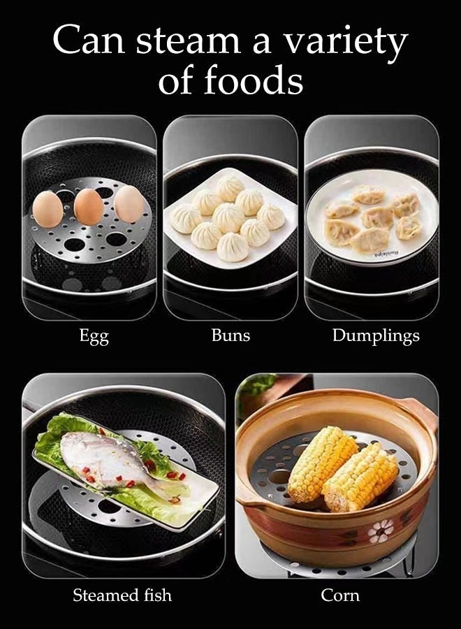 DUNISO 3PCS Stainless Egg Steaming Rack,Round Trivet Egg Steaming Tray Stand,Pan Baking Cooling Rack with Removable Legs,Uniform Heating, Sturdy and Durable,for Veggie Egg Fish Seafood Cooking - Image 2