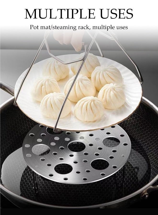 DUNISO 3PCS Stainless Egg Steaming Rack,Round Trivet Egg Steaming Tray Stand,Pan Baking Cooling Rack with Removable Legs,Uniform Heating, Sturdy and Durable,for Veggie Egg Fish Seafood Cooking - Image 3