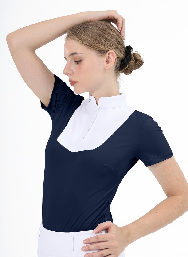 general Women Short Sleeve Equestrian T-shirts Summer Breathable Riding Horse Tops with M Pattern Equestrian Clothes - Image 1