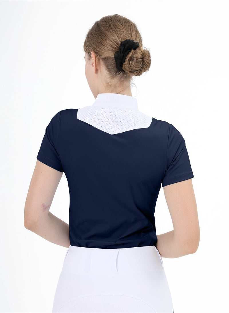 general Women Short Sleeve Equestrian T-shirts Summer Breathable Riding Horse Tops with M Pattern Equestrian Clothes - Image 2