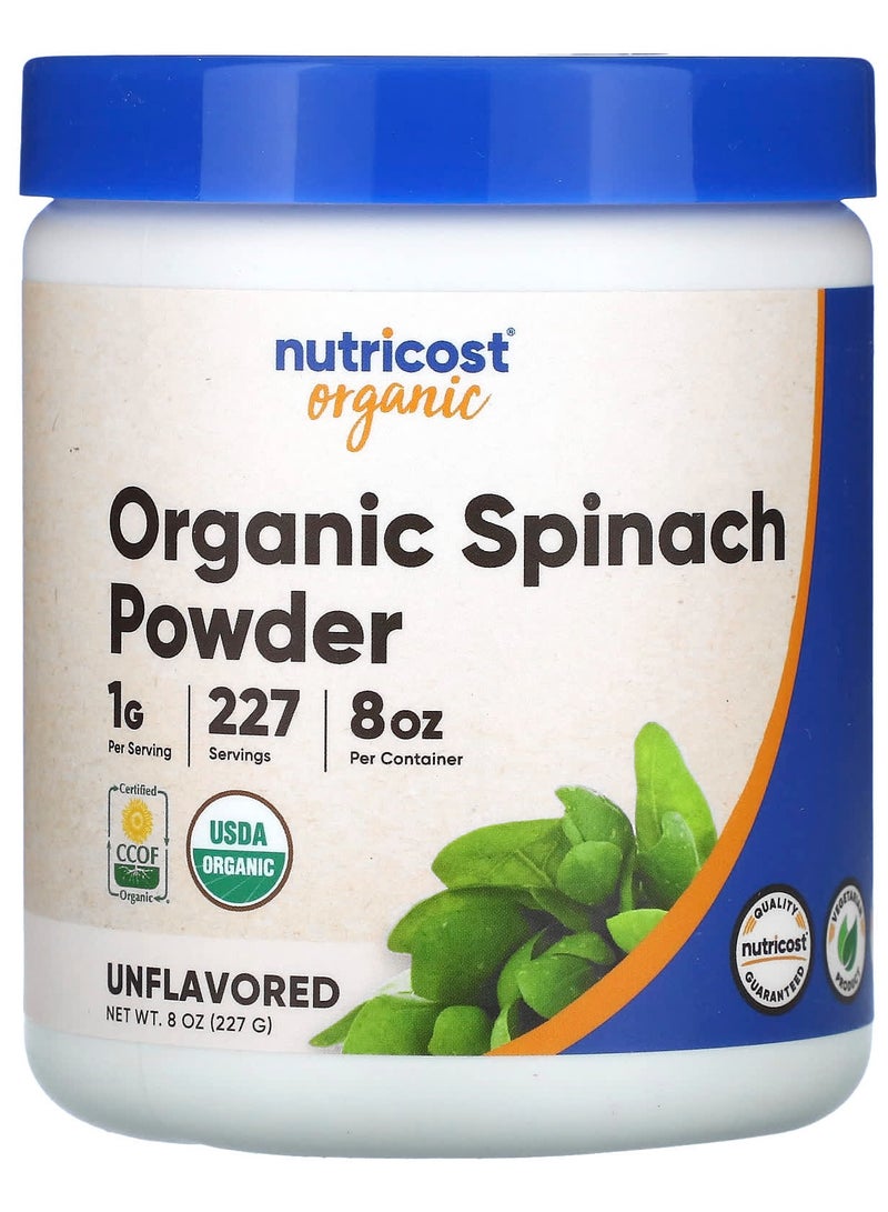 Nutricost Organic Spinach Powder, Unflavored, 8 oz (227 g)