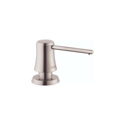 hansgrohe 4796800 Joleena Soap Dispenser in Steel Optic 3Inches Tall - Image 1