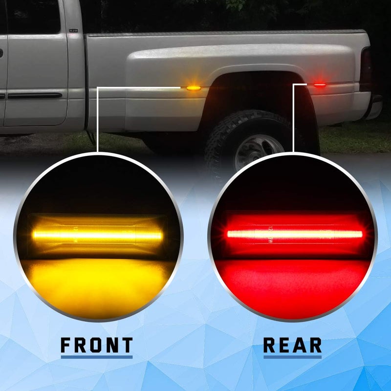 GemPro 4Pcs Amber/Red Dually Bed Fender LED Side Marker Lights for 1994-2002 Dodge Ram 2500 3500 - Image 3