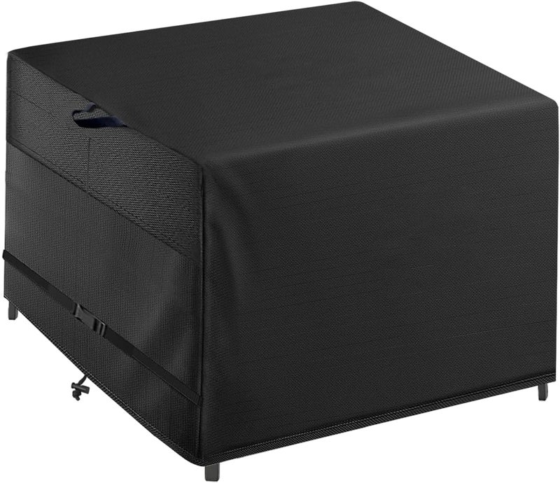 Wnanan Outdoor Patio Square Table Cover 36 inch Black Heavy Duty Waterproof Cover for Square Slatted Tabletop - Image 1
