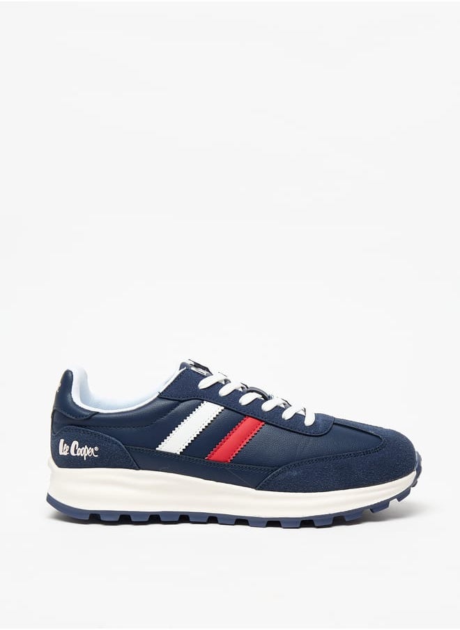 Lee Cooper Mens Panelled Lace-Up Low Ankle Sneakers  - Image 2