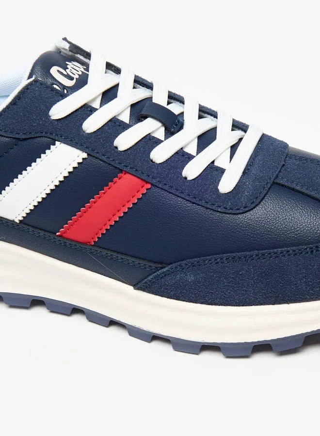 Lee Cooper Mens Panelled Lace-Up Low Ankle Sneakers