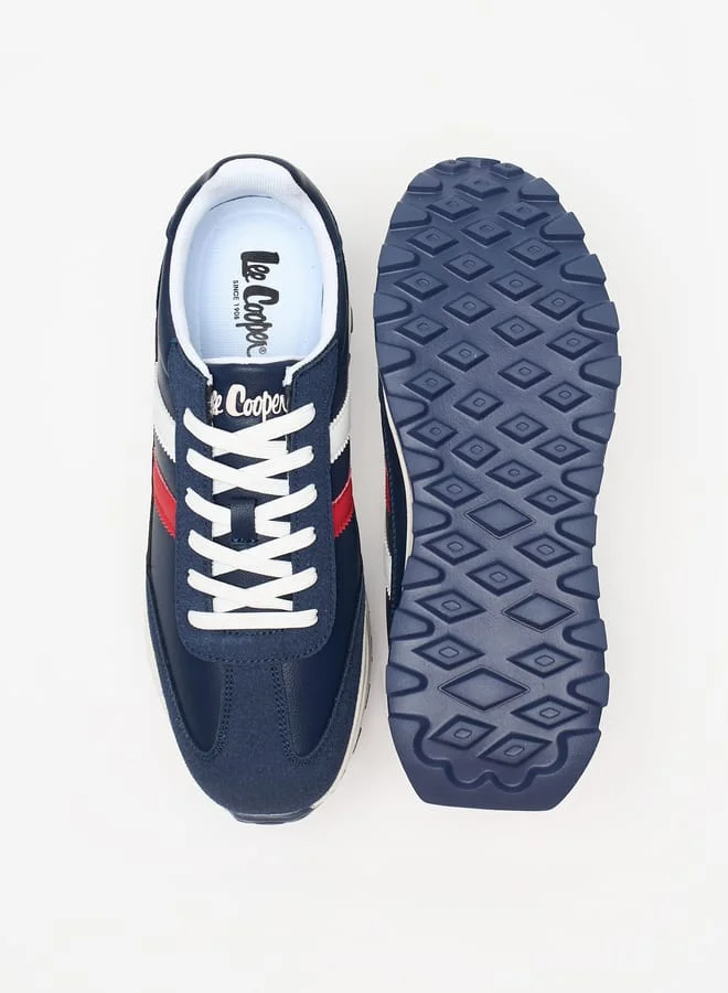 Lee Cooper Mens Panelled Lace-Up Low Ankle Sneakers