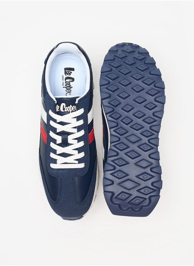 Lee Cooper Mens Panelled Lace-Up Low Ankle Sneakers  - Image 3