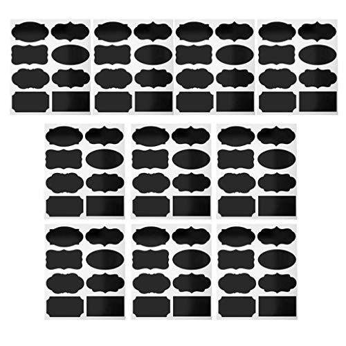 VADDA Waterproof Vinyl Black Stickers for Mason Jars Glass Bottles, Decals Craft, Kitchen Jar Labels Stickers 80 pcs - Image 1