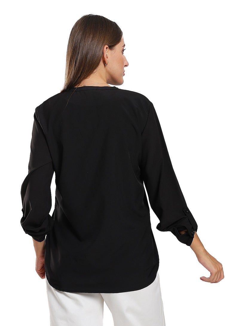 Master Jeans Women’s Casual Roll Up Sleeves Shirt  - Image 2