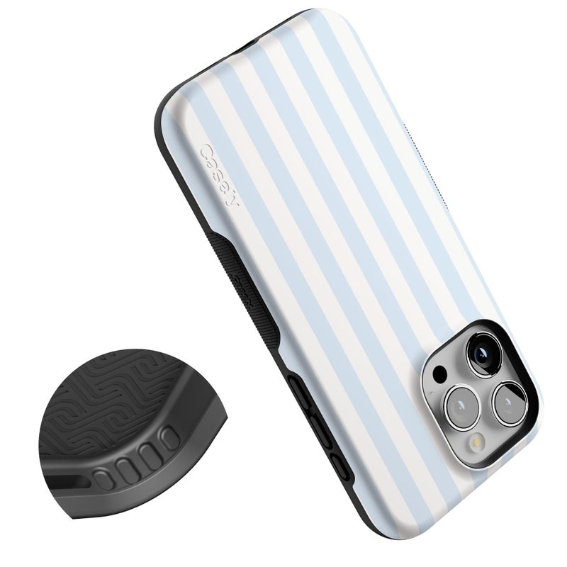 Casely iPhone 15 Pro Case | Blue Stripes | Sunday Best | Bold Protective Design | Compatible with MagSafe - Image 5