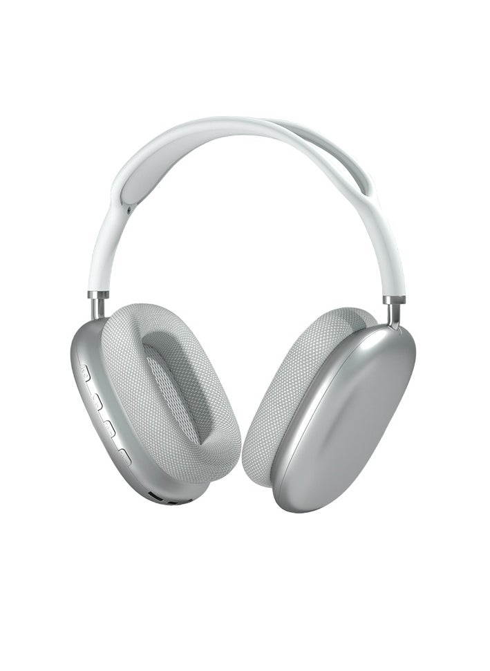 Generic - P9 Pro Wireless Bluetooth Headphones, Active Noise Cancelling Over-ear Headphones With Microphones, Lightweight Hifi Audio Adjustable Headphones, Portable Sports Gaming Headset For Music, (Silver) - Image 1