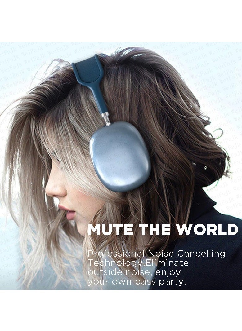Generic - P9 Pro Wireless Bluetooth Headphones, Active Noise Cancelling Over-ear Headphones With Microphones, Lightweight Hifi Audio Adjustable Headphones, Portable Sports Gaming Headset For Music, (Silver) - Image 1