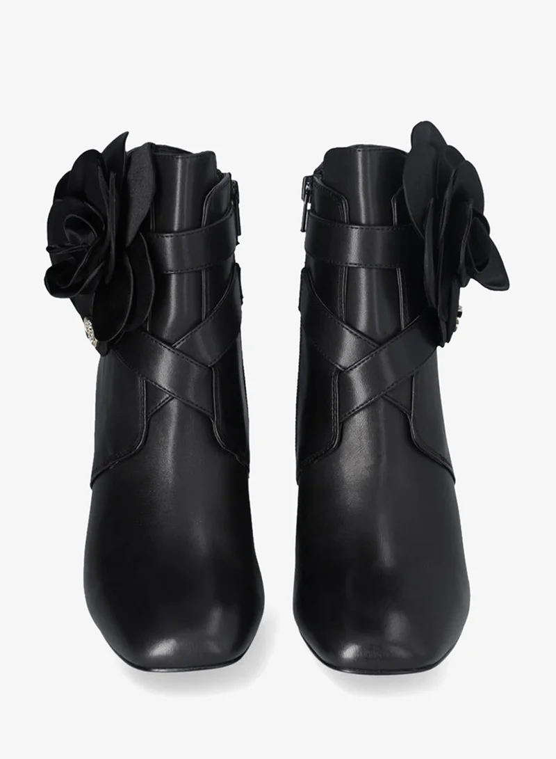 Liu Jo Leather ankle boot with flower detail