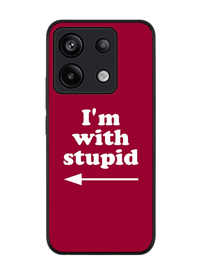 Stylizedd Rugged Black Edge Case for Xiaomi Redmi Note 13 Pro 5G, Slim fit Case Flexible Anti Drop TPU Gel Thin Cover -  I'm with stupid - Image 1