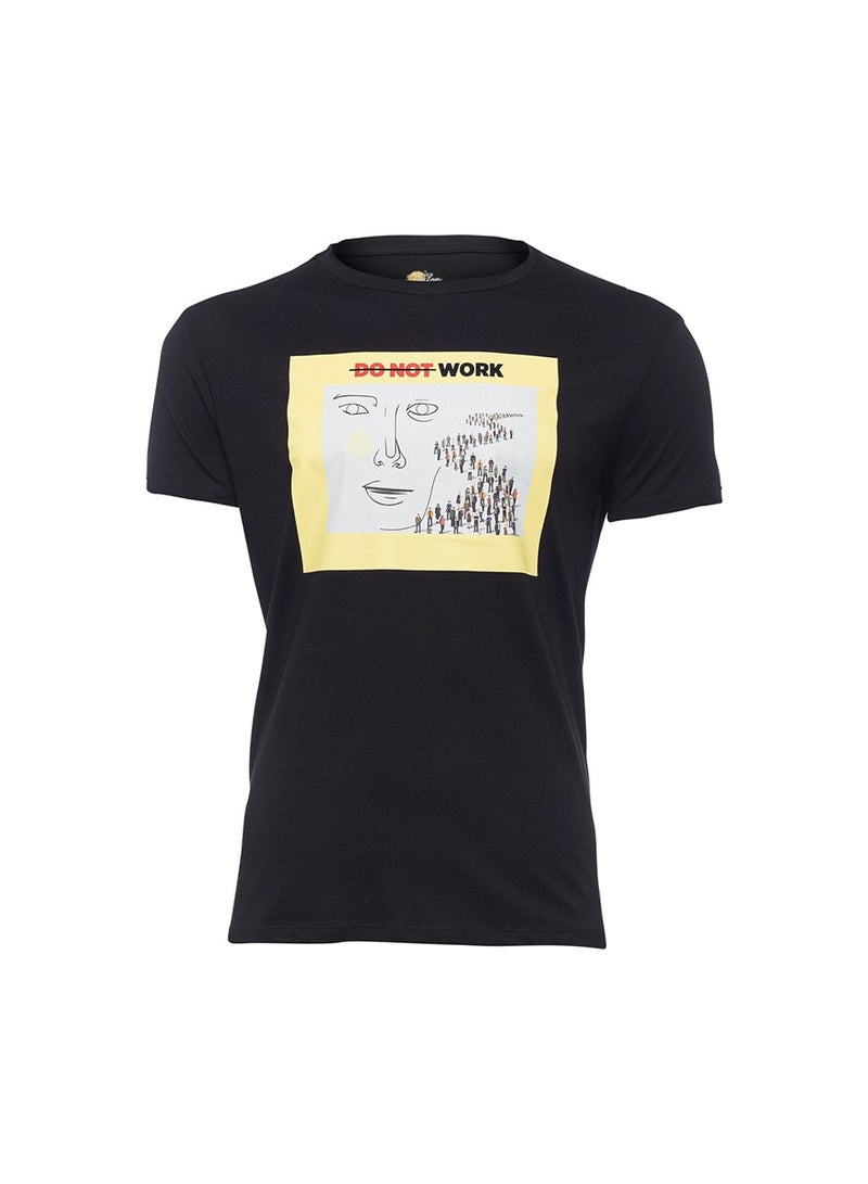 بيج ديزاين تيشيرت ياقة دائرية Biggdesign Faces - مقاس XL - Image 1