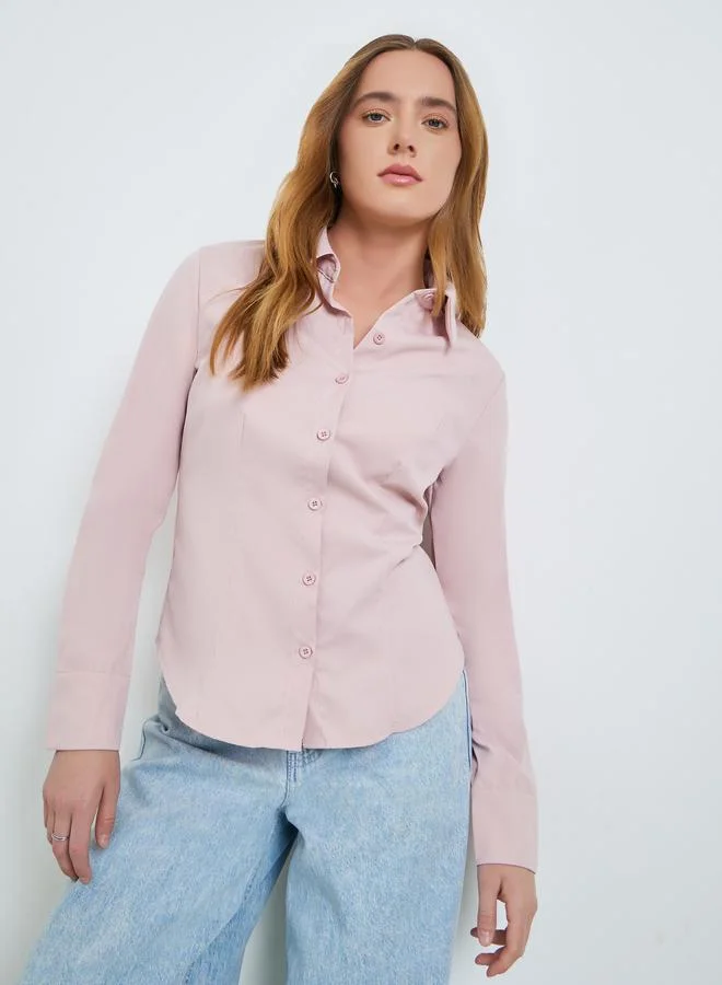 تايك تو قميص بأكمام طويلة ورباط خلفي