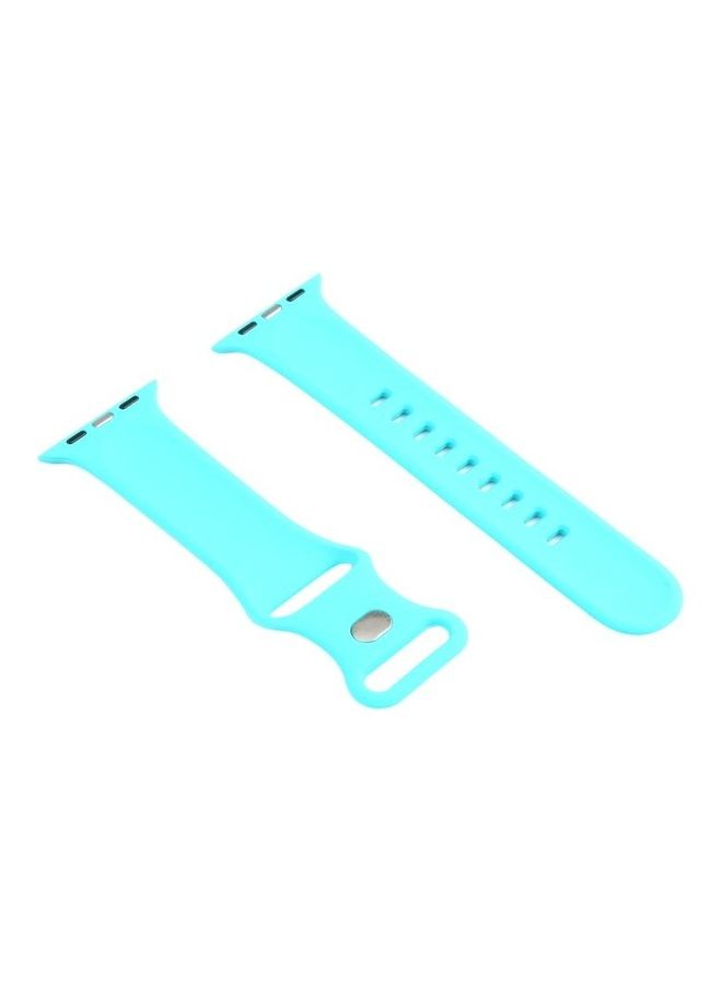 NIBEMINENT Double Wear Rivets Replacement Watchbands For Apple Watch Series 1/2/3/4/5/6/7/SE 38-40-41mm Teal green - Image 2