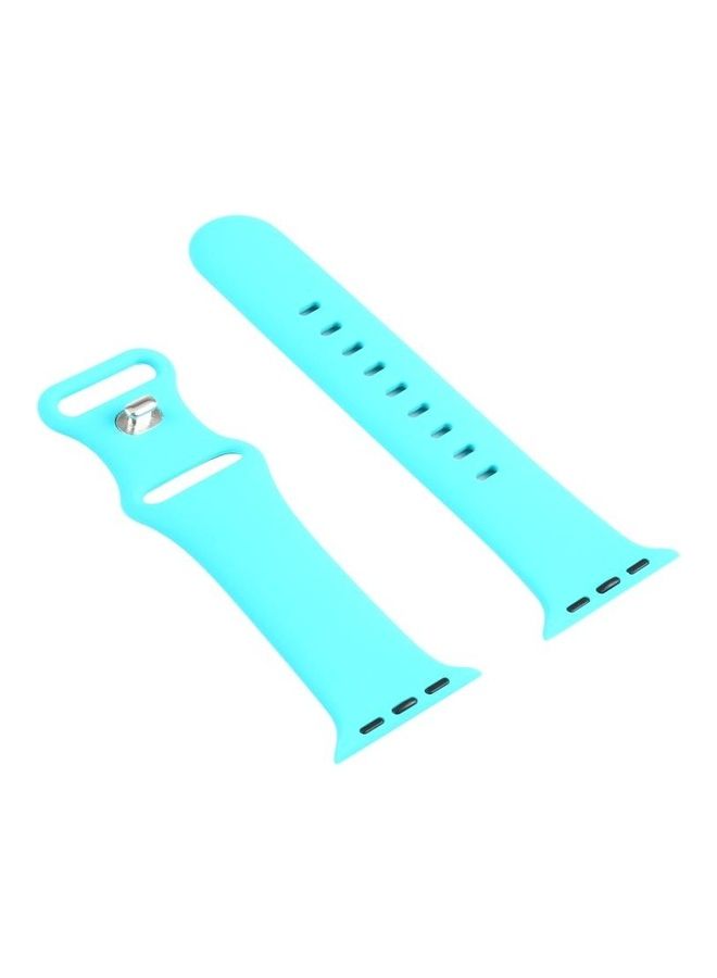 NIBEMINENT Double Wear Rivets Replacement Watchbands For Apple Watch Series 1/2/3/4/5/6/7/SE 38-40-41mm Teal green - Image 3