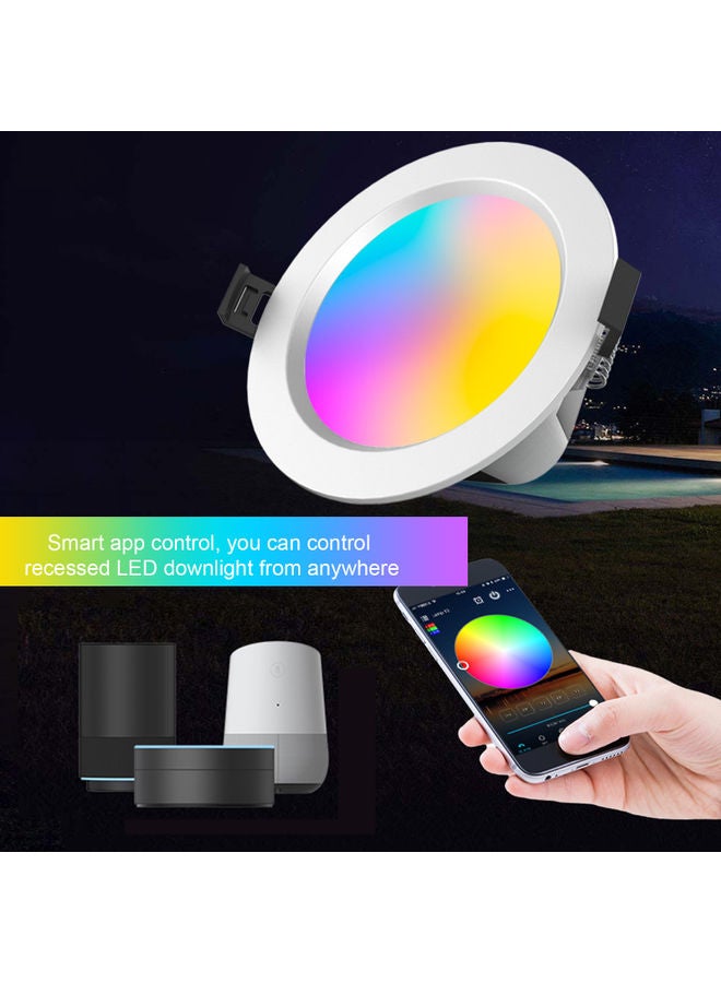 Loquat Smart LED Recessed Ceiling Voice Control Dimmable Light Multicolour 19x6.5x19cm - Image 2