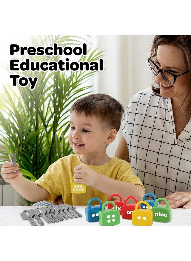 IQ Toys Kids Learning Locks With Keys 123 Dots Numbers Matching And Counting Montessori Educational Toys For Ages 3 5 Boys And Girls Preschool Games Gifts 24 Pieces  - Image 3