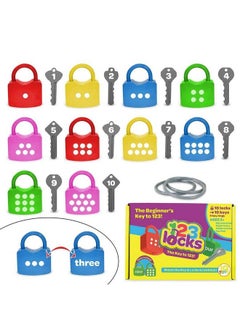 IQ Toys Kids Learning Locks With Keys 123 Dots Numbers Matching And Counting Montessori Educational Toys For Ages 3 5 Boys And Girls Preschool Games Gifts 24 Pieces  - Image 2