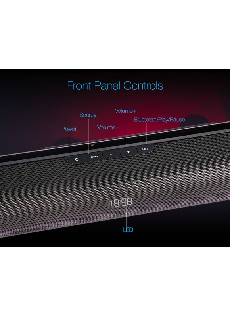 F&D - F&D HT-230 40W 2.0 Channel Bluetooth Soundbar\optical inputs \Plug & play USB reader\ Bright LED display\Remote Control - Image 1