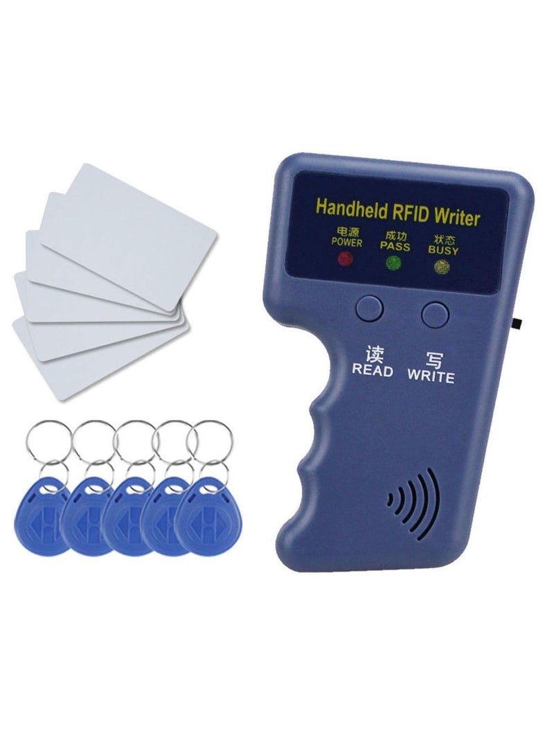 Rubik ناسخ قارئ كروت RFID محمول احترافي 125KHz مع 5 بطاقات قابلة للكتابة 5 بطاقات قابلة للكتابة (حزمة الناسخ 2.0) - Image 1