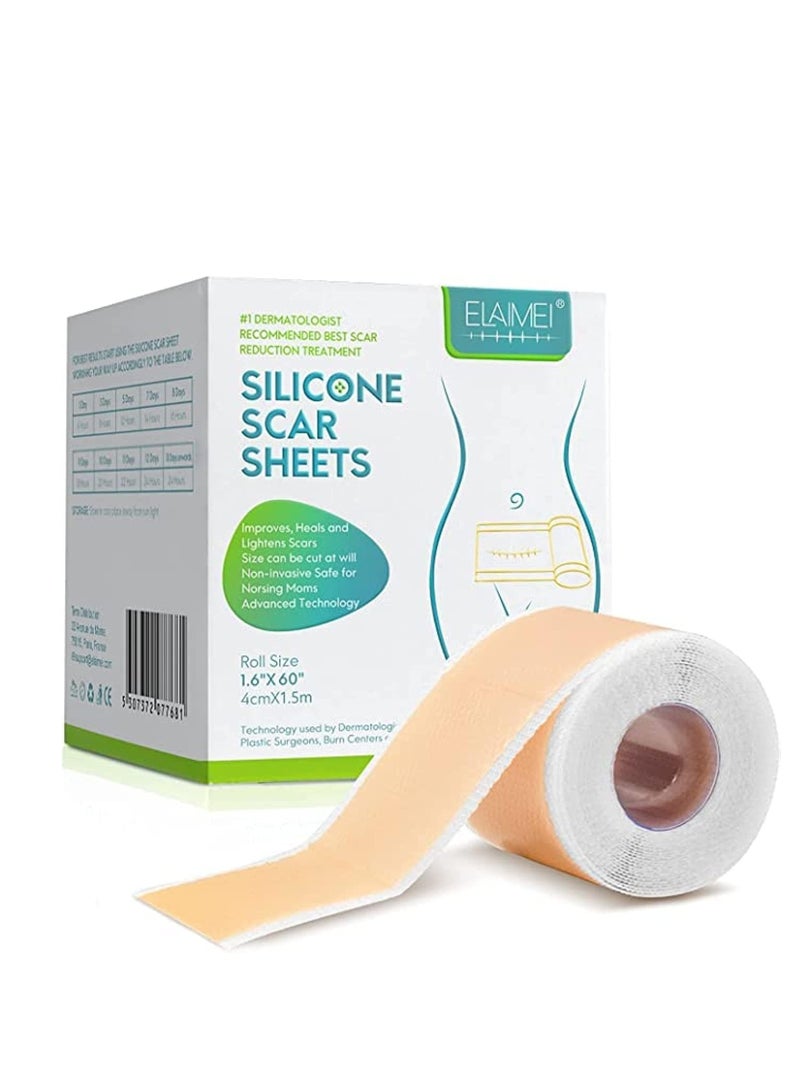 Silicone Scar Tape, Medical silicone scar remover sheet, stretch marks treatment waterproof silicone scar sheet 4cmx1.5m