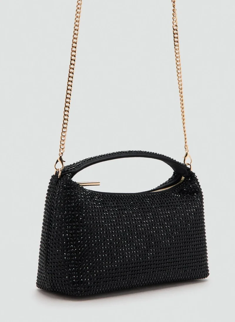 MANGO Handbag with rhinestones